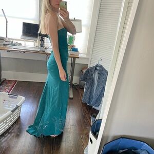 Nicole Miller Strapless Teal Dress